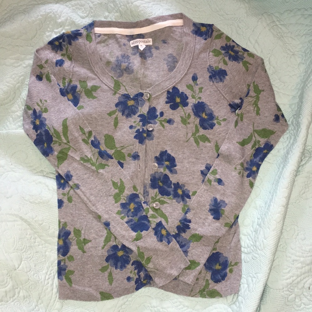 Aeropostale Floral Cardigan ~ Medium